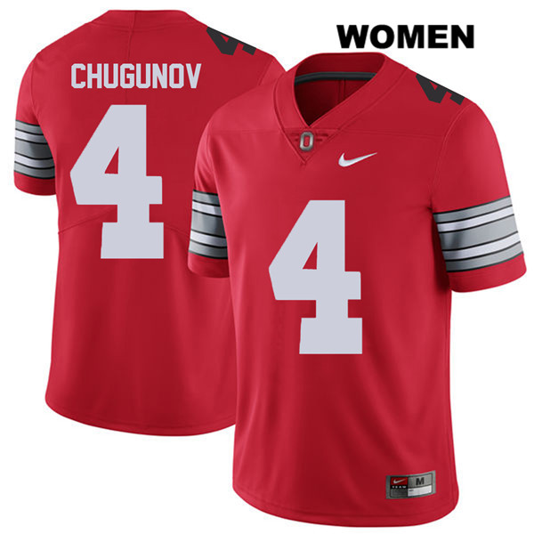 Ohio State Buckeyes Women's Chris Chugunov #4 Red Authentic Nike 2018 Spring Game College NCAA Stitched Football Jersey BE19M34LJ
